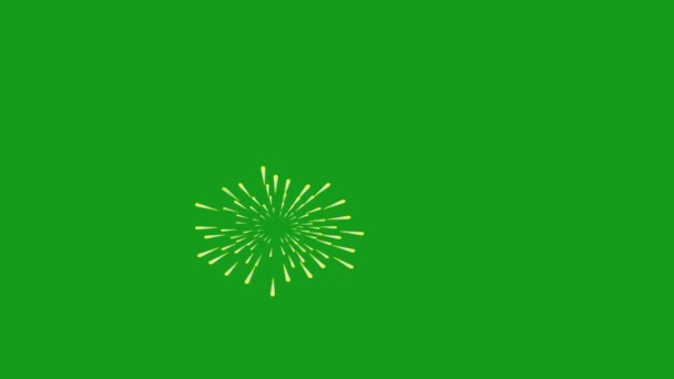 Fuochi Artificio Motion Grafica Con Sfondo Schermo Verde — Video Stock