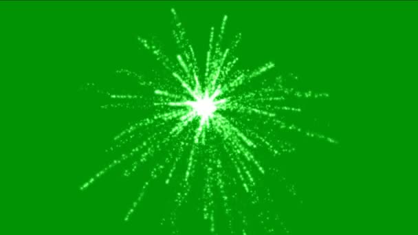 Fuochi Artificio Motion Grafica Con Sfondo Schermo Verde — Video Stock