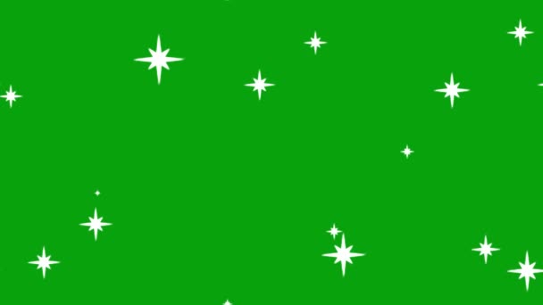 Twinkling Stars Motion Graphics Green Screen Background — Stock Video