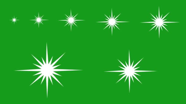 Estrellas Brillantes Gráficos Movimiento Con Fondo Pantalla Verde — Vídeo de stock