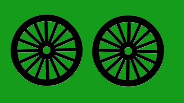 Turning Wheels Green Screen Background — Stock Video