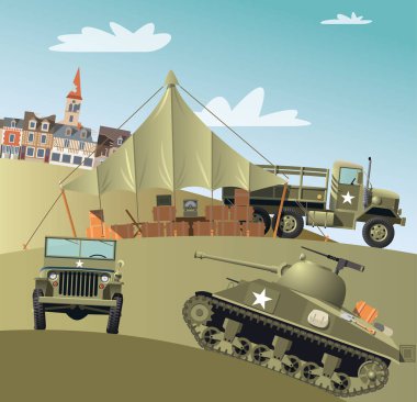 US Army troops in Second World War clipart