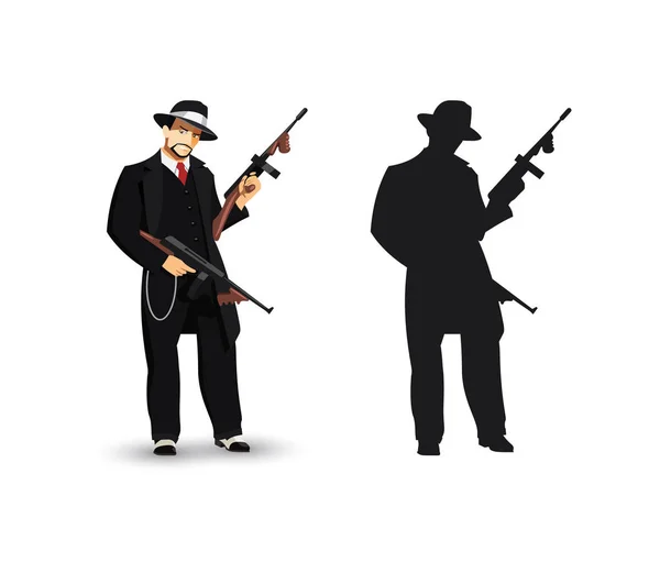 Mafia Gángster ilustración aislada — Archivo Imágenes Vectoriales
