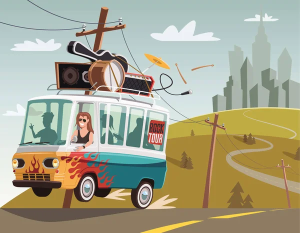 Rock'n'roll grubu retro van Tur