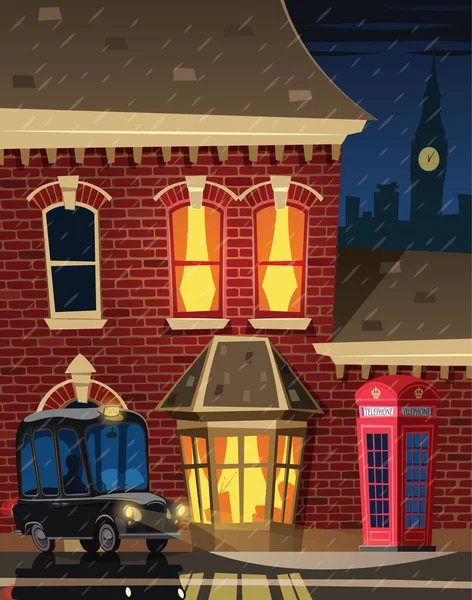 London street på natten — Stock vektor