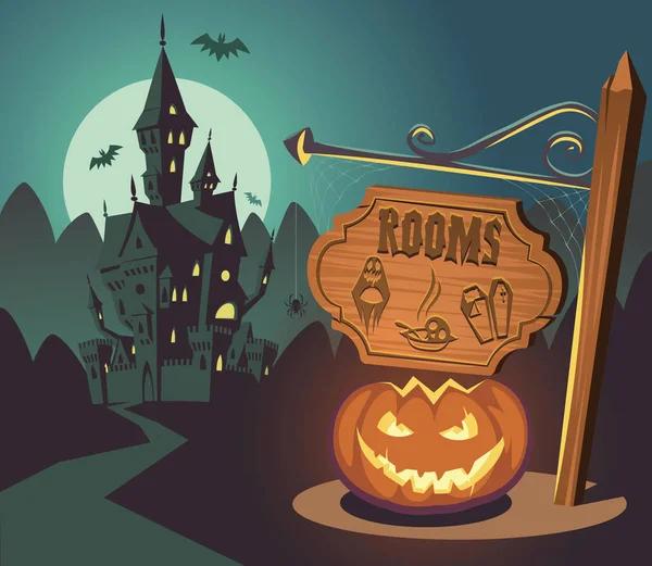 Kísérteties Halloween hotel — Stock Vector