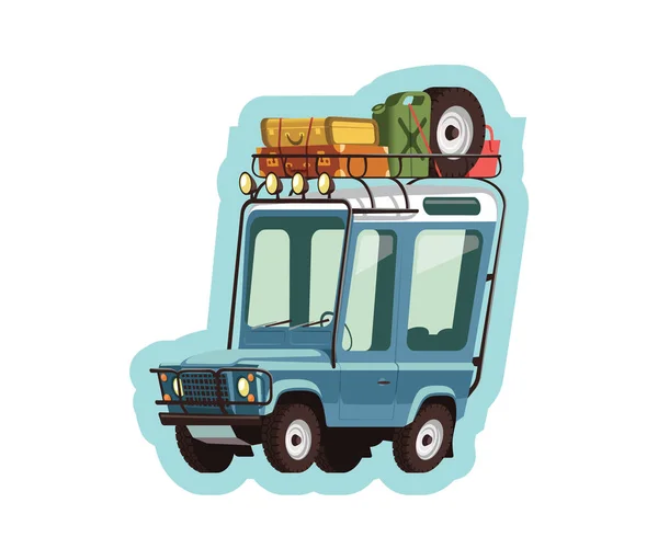 Little blue safari jeep — Stockový vektor