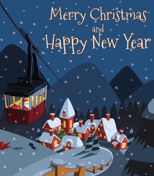 Noel Baba Noel Vadisi köyde teleferik içine iner