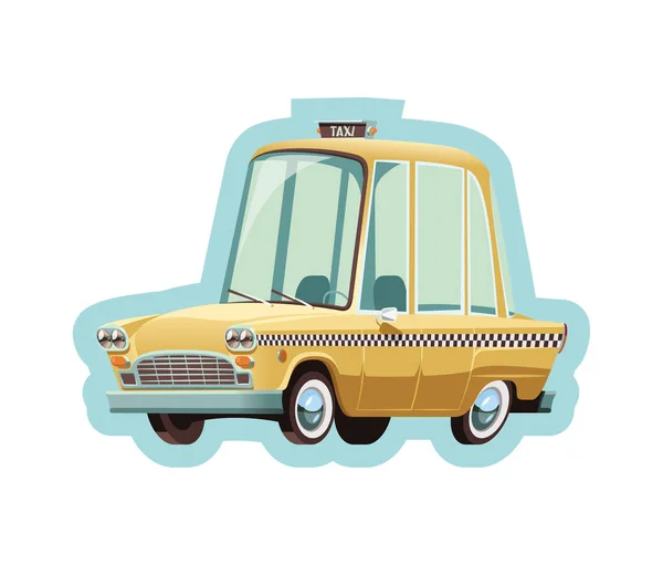 Old New York Yellow Taxi Cab — Stock Vector