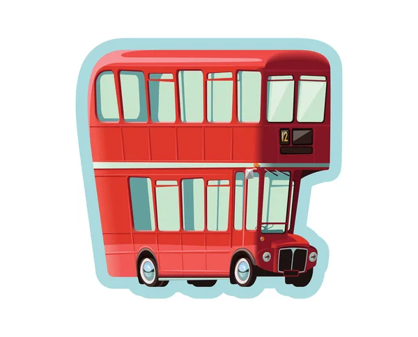 Autobús Rojo Dos Pisos — Vector de stock