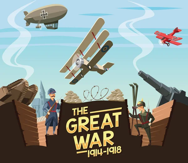 Scène Grande Guerre — Image vectorielle