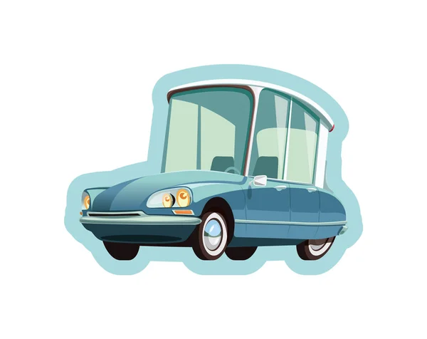 Little French Blue Car — Stock Vector