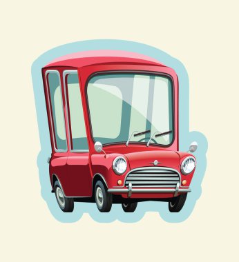 Litlle kırmızı araba vektör çizimi