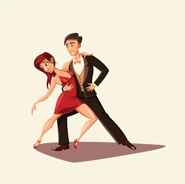 Coppia Danza Tango Vettoriale Illustrazione — Vettoriale Stock