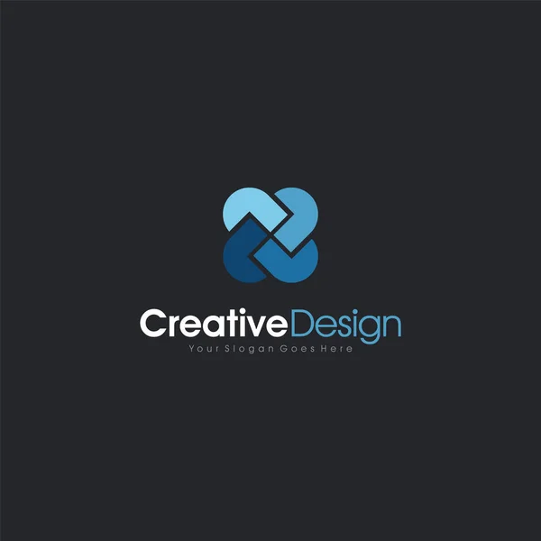 Concept Design 4 Icône logo Concept Design créatif — Image vectorielle