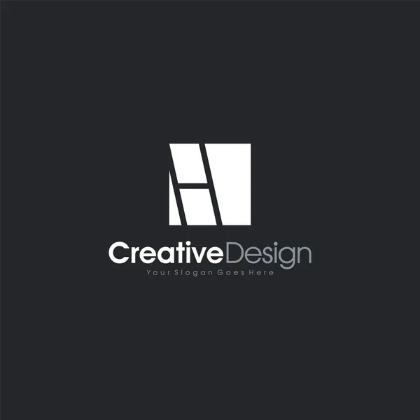 H plantilla inicial logo carta Diseño Creativo — Vector de stock