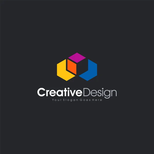 Icon Design Book Cube abstract Logo Template Design Vector, Emblema, Design Concept, Creative Symbol design vector element for identity, logotype or icon Creative Design — Vetor de Stock
