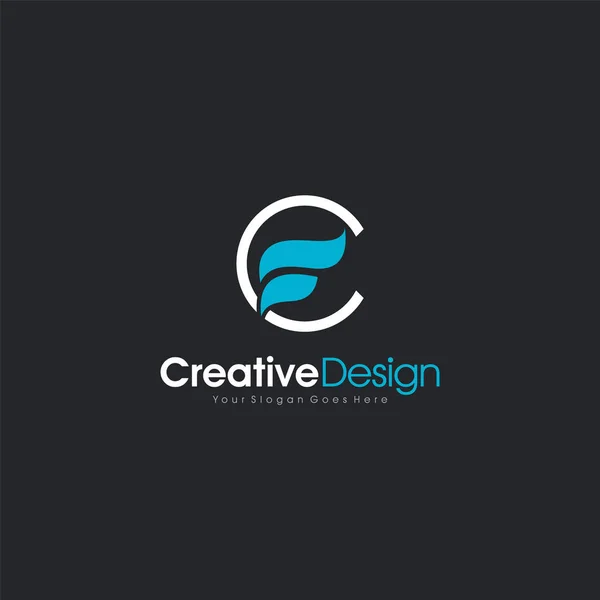 Wstępne logo Cf lub Fc Design Clumbing abstrakcyjny Szablon Logo Design Vector, emblemat, koncepcja designu, element wektorowy kreatywnego symbolu do identyfikacji, logotypu lub ikony Creative Design — Wektor stockowy