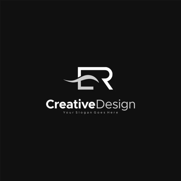 Lettre ER initiale RE résumé Modèle de logo vecteur de conception, emblème, concept de conception, élément vectoriel de conception de symbole créatif pour l'identité, le logotype ou l'icône Design créatif — Image vectorielle