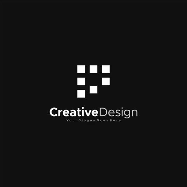 Inicial P Letra abstracta Logo Template Design Vector, Emblema, Concepto de diseño, Símbolo creativo elemento vectorial de diseño para identidad, logotipo o icono Diseño creativo — Archivo Imágenes Vectoriales