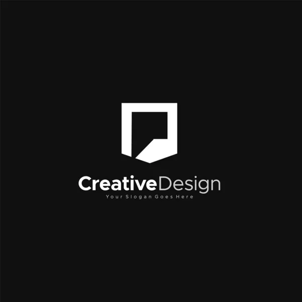 Buchstabe p Logo anfängliche abstrakte Logo-Vorlage Design-Vektor, Emblem, Designkonzept, kreatives Symbol-Design-Vektor-Element für Identität, Logo oder Symbol kreatives Design — Stockvektor