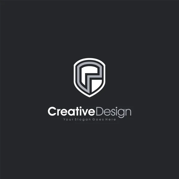 Logo litery P Początkowe logo tarczy P Creative Design — Wektor stockowy