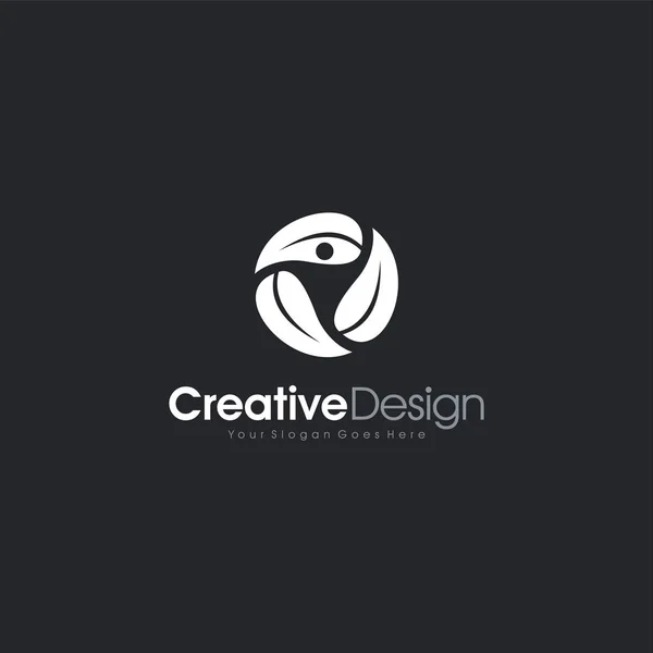 ナチュラルロゴ概要ビジネスのための人々のロゴデザインテンプレート創造的なデザイン — ストックベクタ