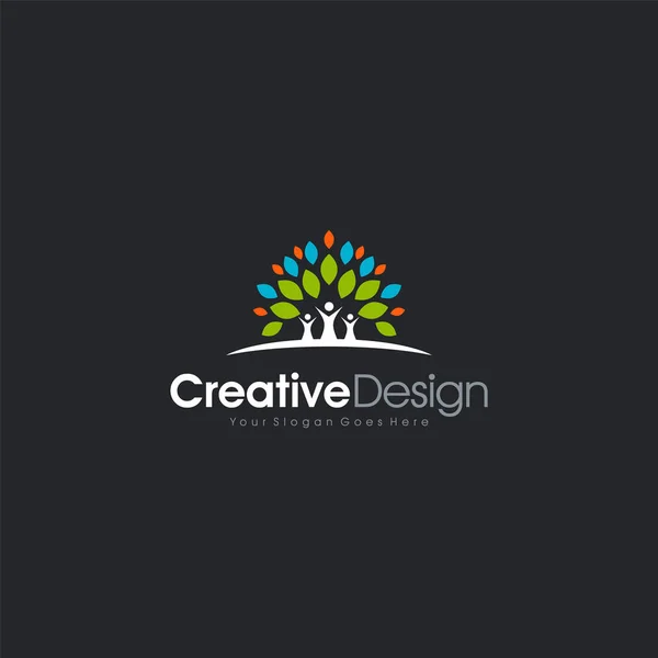 Diseño de personas con logotipo natural Vector, emblema, concepto de diseño, elemento vectorial de diseño de símbolo creativo para identidad, logotipo o icono Diseño creativo — Vector de stock