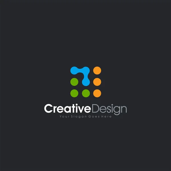 Ikona Wektorowa Kropki Literowe Ikona Design Business Template Design Letter — Wektor stockowy