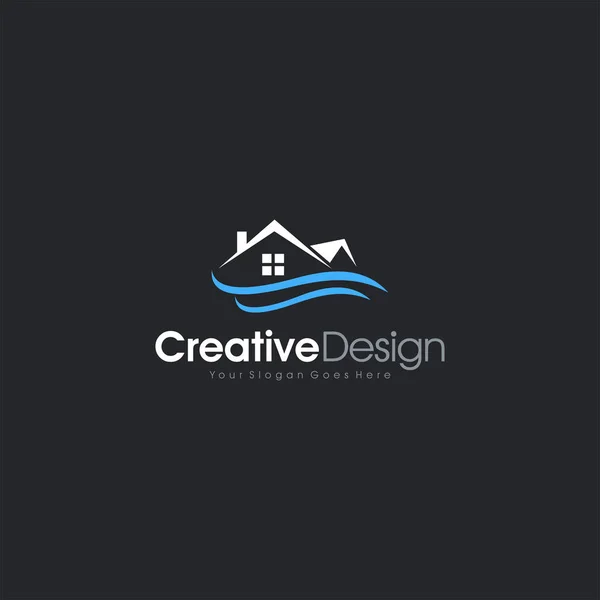 Home Logo Resistenza All Acqua Design Vettore Eps Lettera Simbolo — Vettoriale Stock