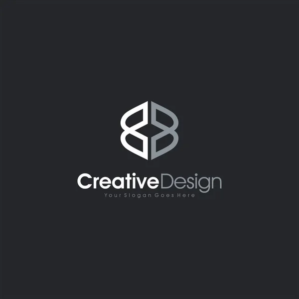 BB Ícone Design Logo Letter Carta BB — Vetor de Stock