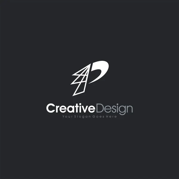 Lettre P Icône de logo P Icône de logo abstrait — Image vectorielle