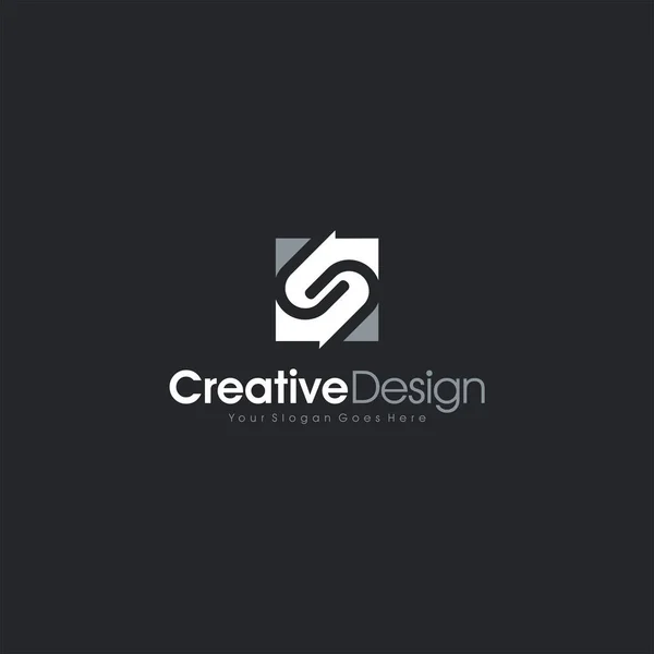S creative logo in Black Background. Initial S letter — Stock Vector