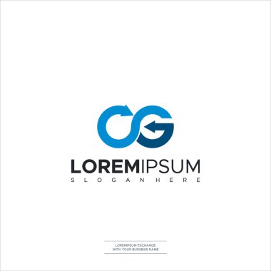Başlangıç Cg Harfi Cg logo simgesi tasarım şablonu elementleri