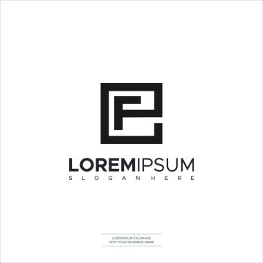 İlk harf Ef Fe minimalist sanat monogramı şekil logosu, beyaz arkaplan