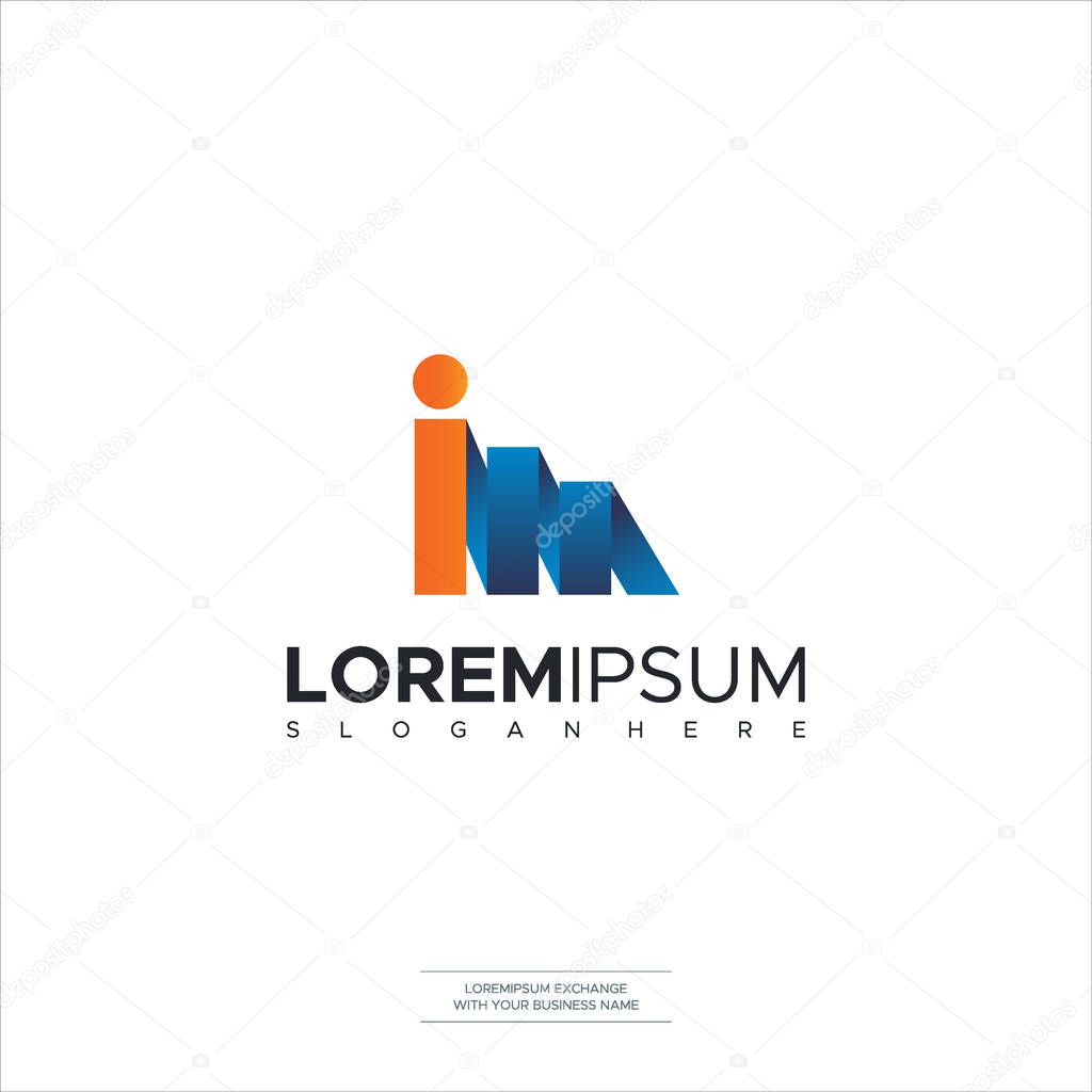 Initial IM Logo Letter I M Modern Emblem Template Design Symbols, Icon Vector Illustration