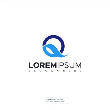 Q harfi dalga logo şablonu vektör çizimi tasarımı