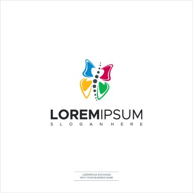 Kelebek Simgesi Tasarımı Omurga Tanılama Sembolü Logo Şablonu Vektör Çizimi Tasarımı