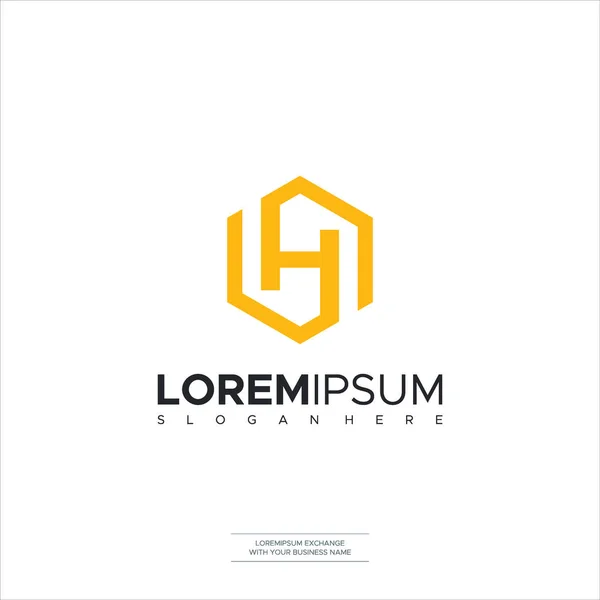 Letter H Modern Shape Logo Design Template Element — Stock Vector