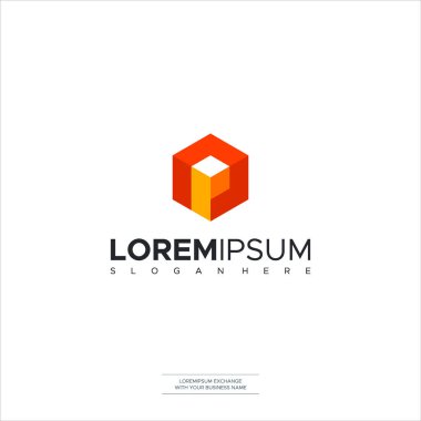 P Küpü logo simgesi tasarım şablonu elementleri. Vektör renk işareti