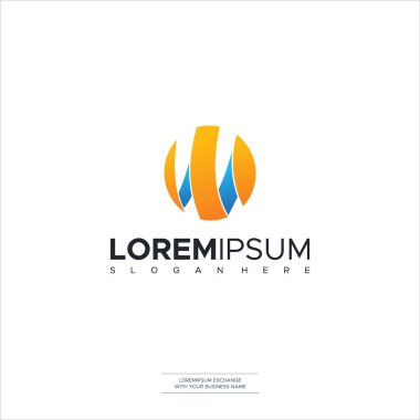 W Harfi Küre Logo Vektörü Soyut Simge Sembolleri Şablonları