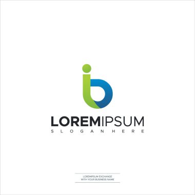 Başlangıç Harfi Ib I B Logo Simgesi Vektör Şablonu