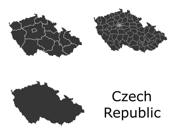 Mapa Republiki Czeskiej z podziałem na regiony — Wektor stockowy
