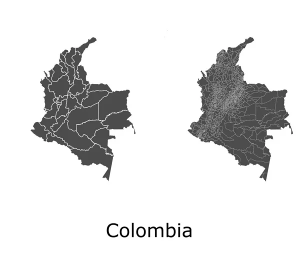 コロンビア地図地域別 — ストックベクタ