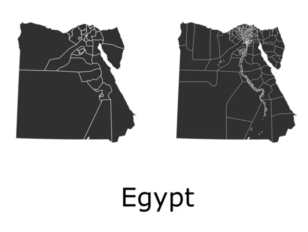 Carte Égypte avec division régionale — Image vectorielle