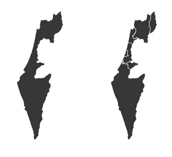 Israel map mit regionaler Einteilung — Stockvektor