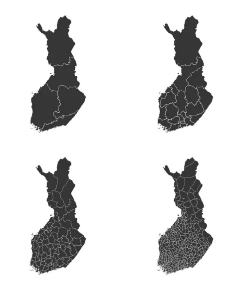 Finnland-Karte mit regionaler Aufteilung — Stockvektor