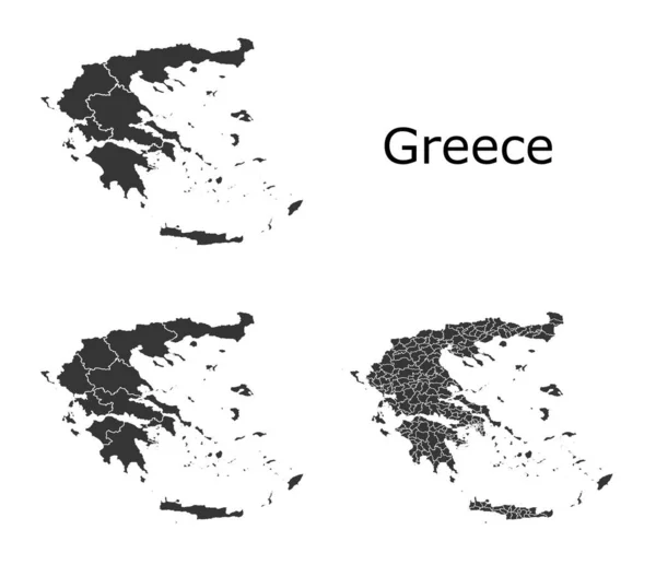Greece map with regional division — 스톡 벡터