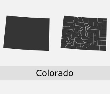Colorado eyaletleri vektör haritası