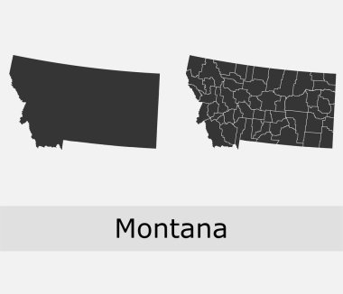 Montana eyaletleri vektör haritası